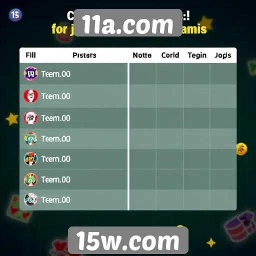 Comparativo entre jogos disponíveis no 11a.com